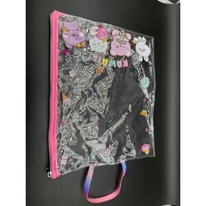 Sanrio Kawaii Tote Bag My Melody Kuromi Cinnamoroll Pink Transparent Shopper